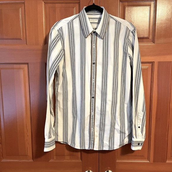 Dries Van Noten Other - Dries Van Noten dress shirt for men. White /w black stripe and gold trim. Size S